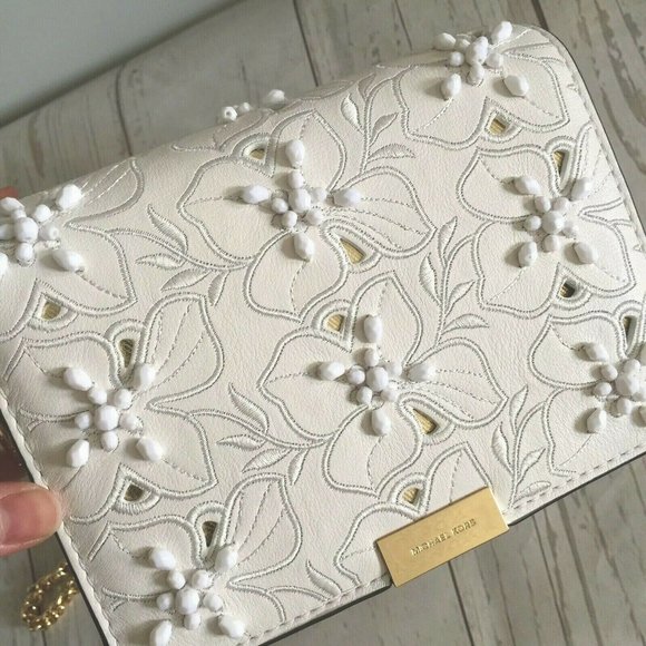 Michael Kors Jade Gusset Crossbody Clutch Floral - Picture 2 of 8